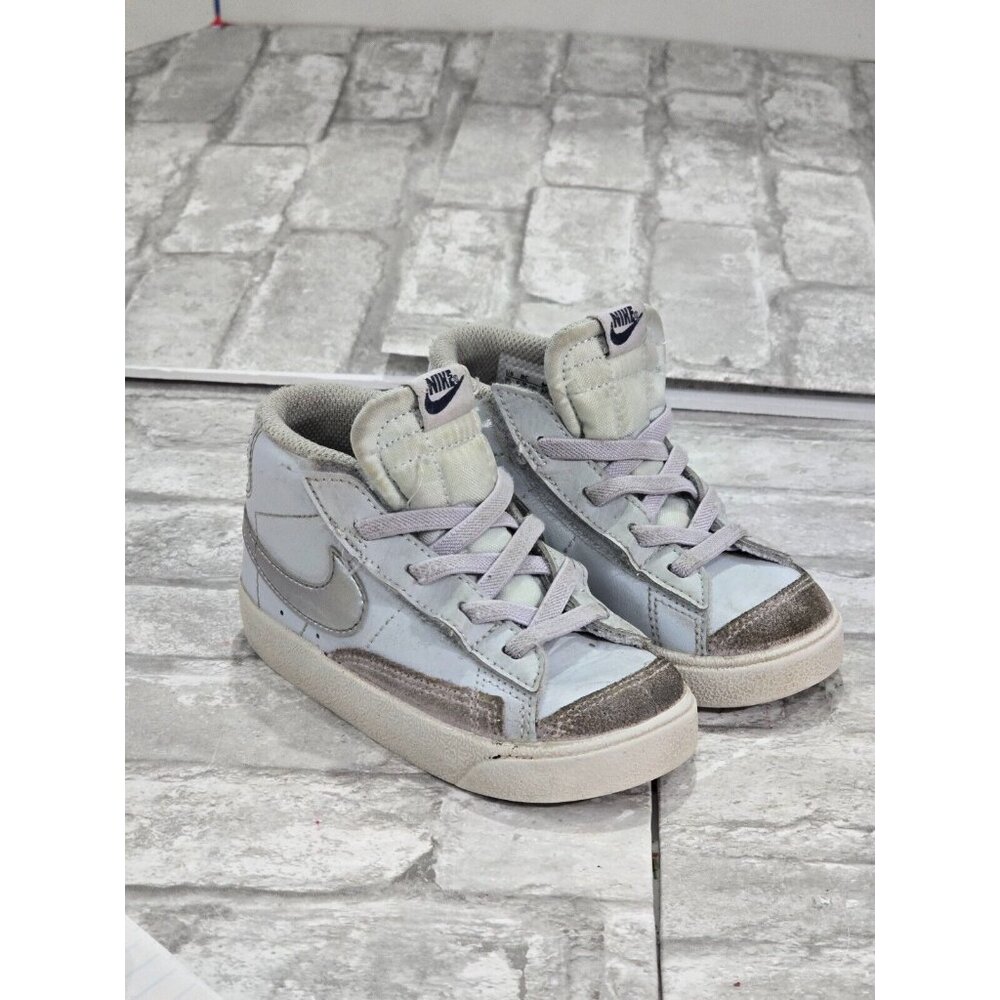 Nike Blazer Mid SE (TD) Toddler Shoes White‎ Gray Off White Size 8C DM1001-100